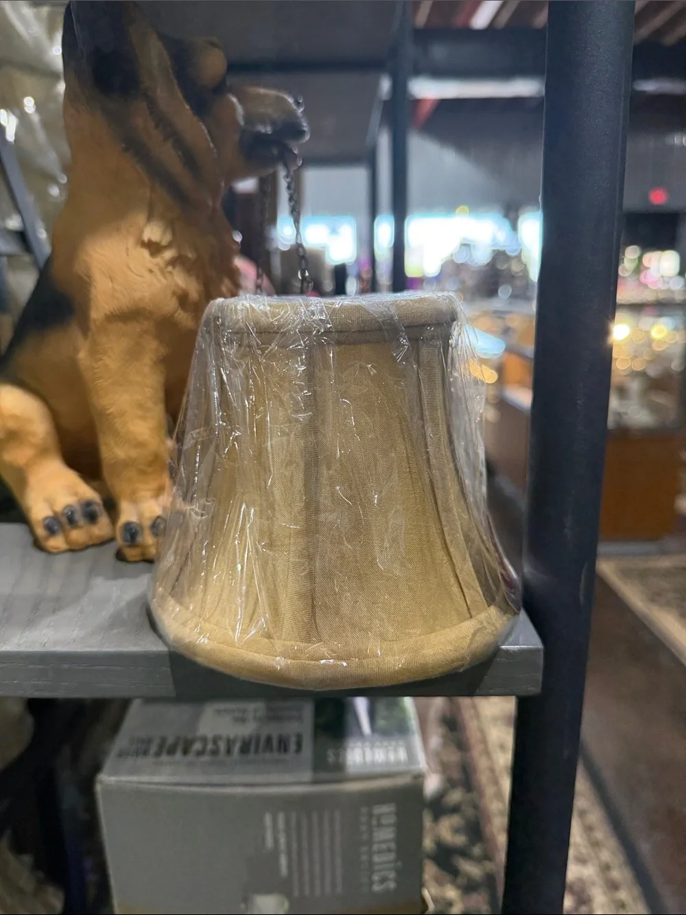 Tan Velvet Mini Lantern Shade